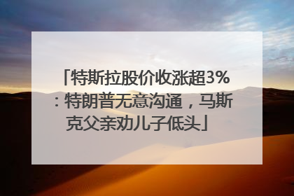 特斯拉股价收涨超3%：特朗普无意沟通，马斯克父亲劝儿子低头